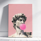 Pink Bubblegum Modern David Statue - Framed Canvas Wall Art Print | House Prints