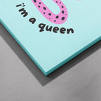 Modern Pink Leopard I'm a Queen Quote - Framed Canvas Wall Art Print