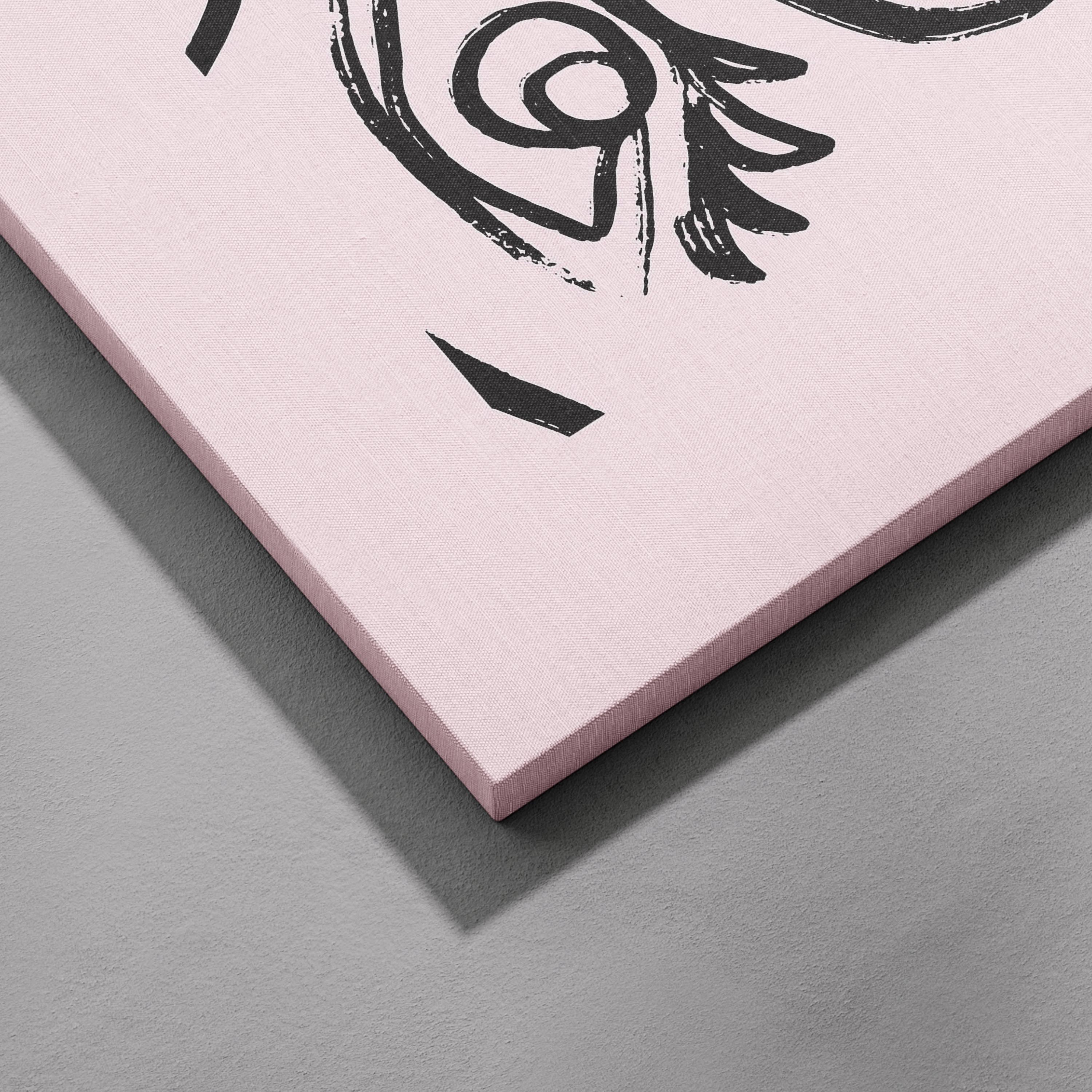 Pink Modern Art Exhibition Eye Sketch - Framed Canvas Wall Art Print | House Prints
