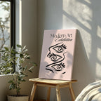 Pink Modern Art Exhibition Eye Sketch - Framed Canvas Wall Art Print | House Prints