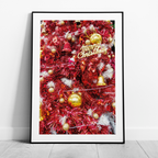 Pink & Gold Christmas Tree Decorations - Rolled Poster Wall Art Print | House Prints