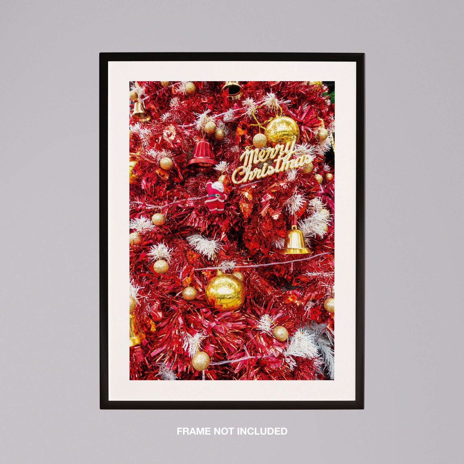 Pink & Gold Christmas Tree Decorations - Rolled Poster Wall Art Print | House Prints