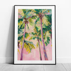 Pink Paradise Sunset Palm Trees - Rolled Poster Wall Art Print | House Prints