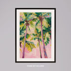 Pink Paradise Sunset Palm Trees - Rolled Poster Wall Art Print | House Prints