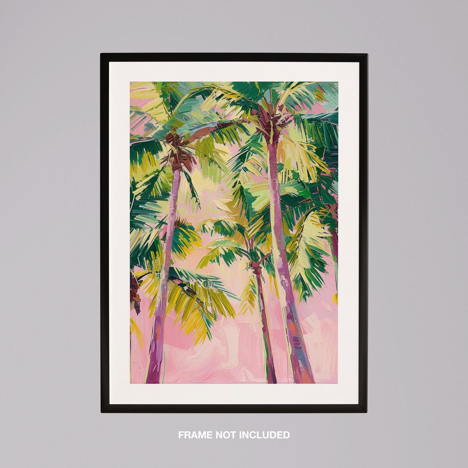Pink Paradise Sunset Palm Trees - Rolled Poster Wall Art Print | House Prints