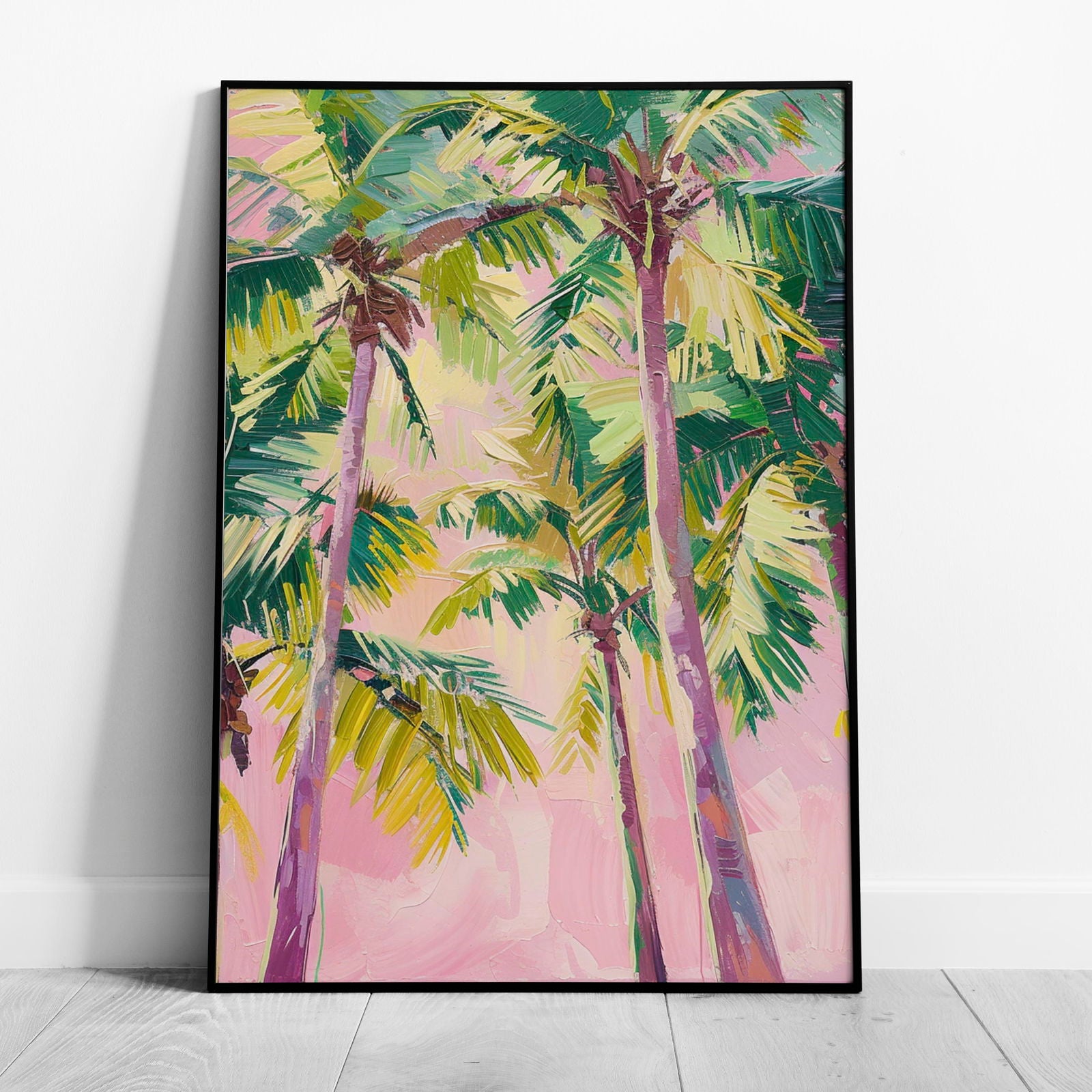 Pink Paradise Sunset Palm Trees - Rolled Poster Wall Art Print | House Prints
