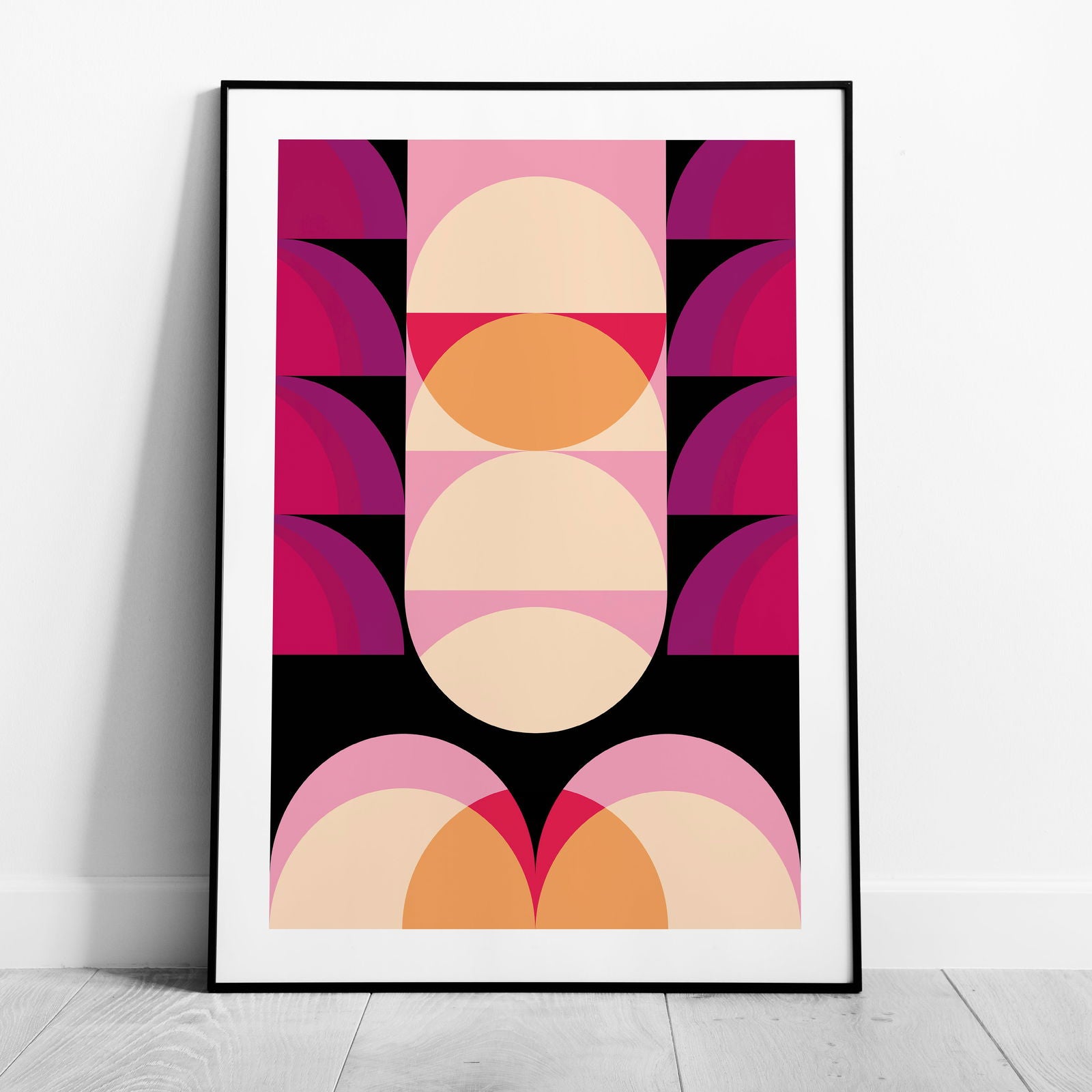 Pink & Peach Modern Abstract Circles - Rolled Poster Wall Art Print - House Prints
