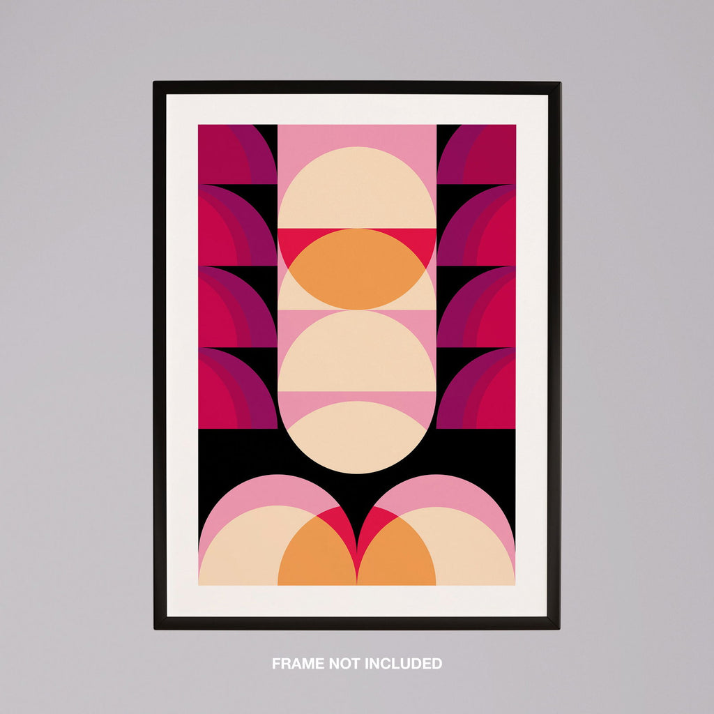 Pink & Peach Modern Abstract Circles - Rolled Poster Wall Art Print | House Prints