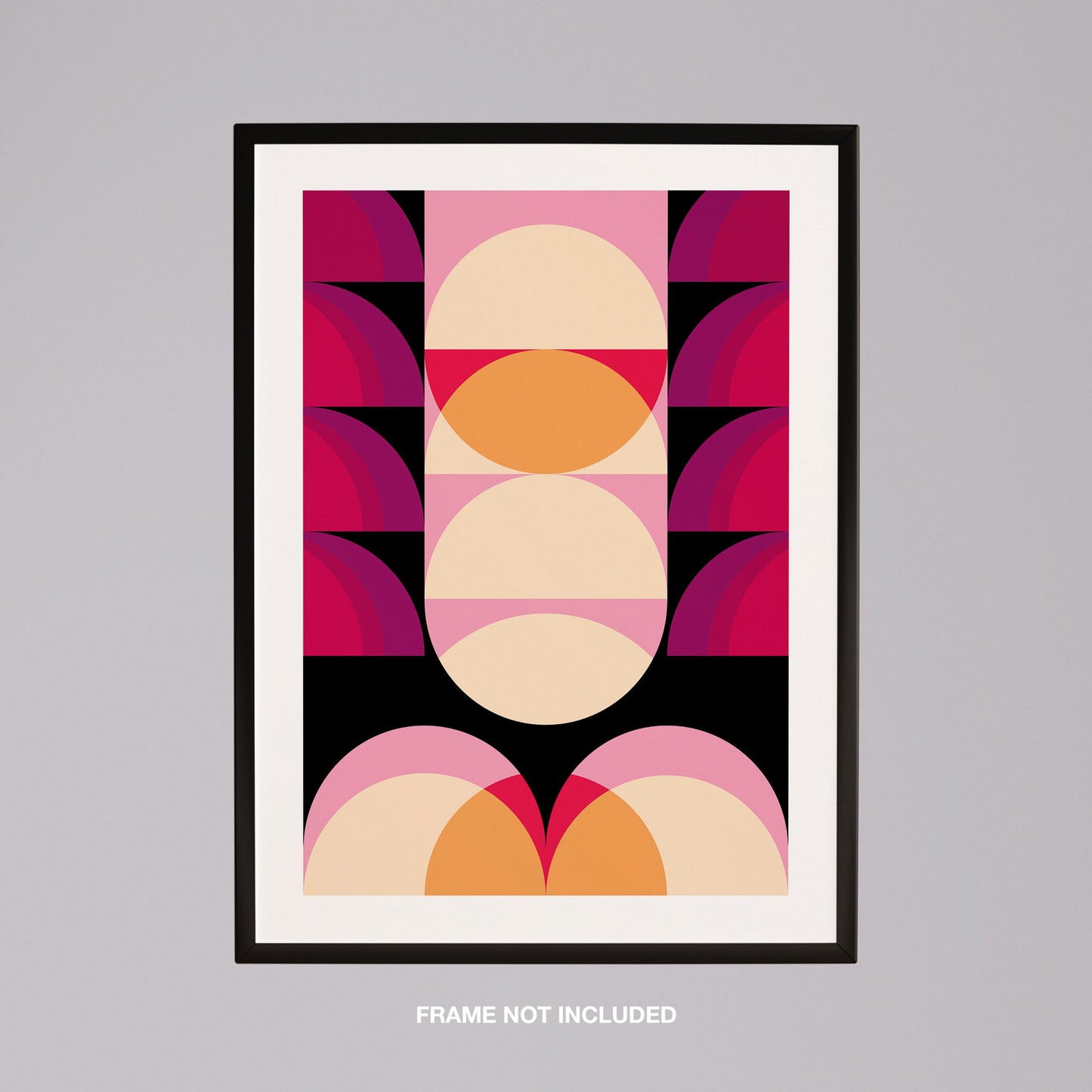 Pink & Peach Modern Abstract Circles - Rolled Poster Wall Art Print - House Prints