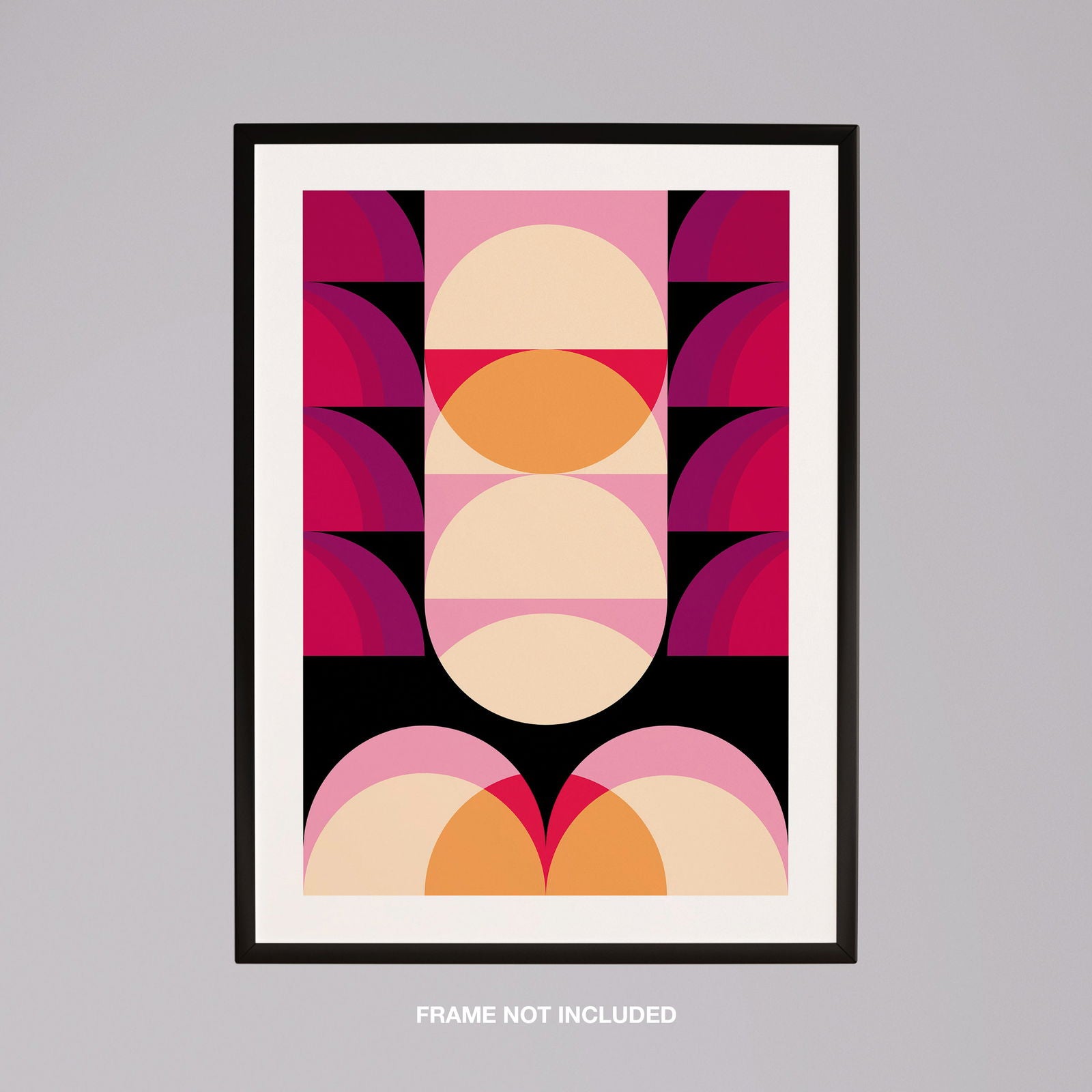 Pink & Peach Modern Abstract Circles - Rolled Poster Wall Art Print - House Prints