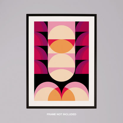 Pink & Peach Modern Abstract Circles - Rolled Poster Wall Art Print - House Prints