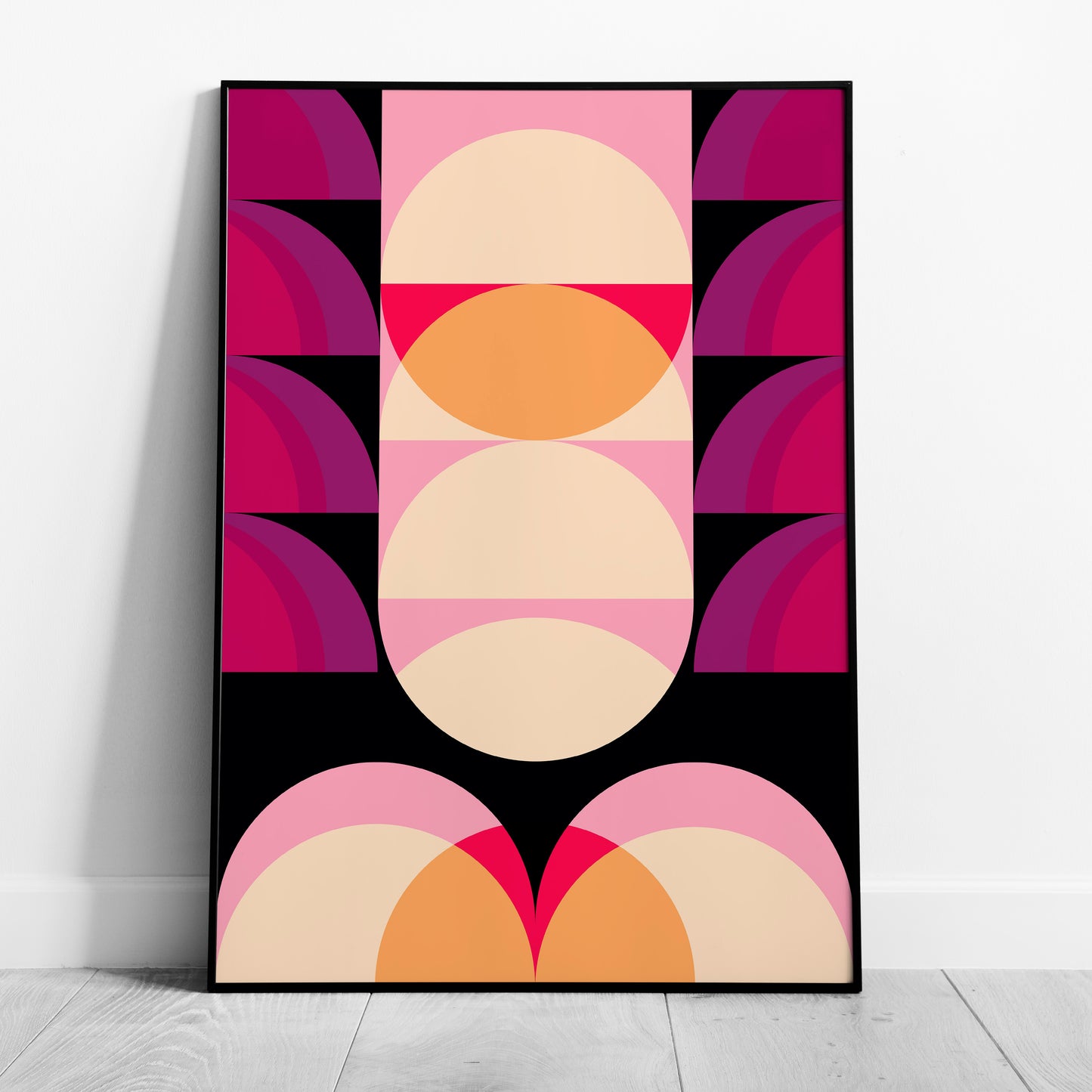 Pink & Peach Modern Abstract Circles - Rolled Poster Wall Art Print - House Prints