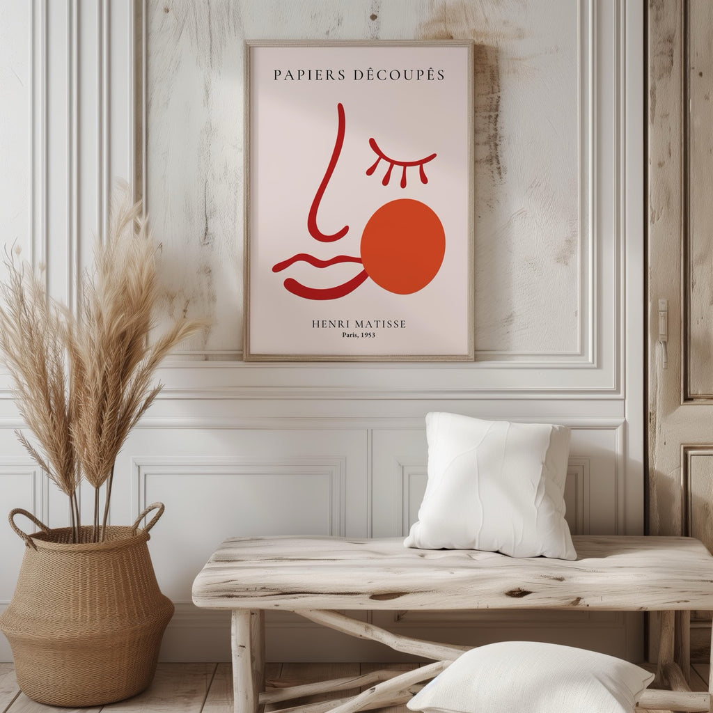 Pink & Red Face Papiers Découpés - Henri Matisse - Rolled Poster Wall Art Print | House Prints