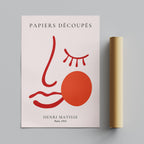 Pink & Red Face Papiers Découpés - Henri Matisse - Rolled Poster Wall Art Print | House Prints