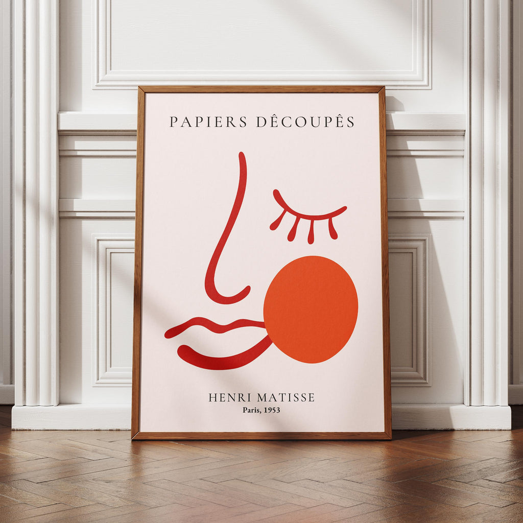 Pink & Red Face Papiers Découpés - Henri Matisse - Rolled Poster Wall Art Print | House Prints