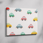 Playful Nursery Colourful Cars - Framed Canvas Wall Art Print | House Prints