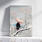 Plum Tree in Snow - Hiroaki Takahashi - Framed Canvas Wall Art Print | House Prints