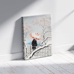 Plum Tree in Snow - Hiroaki Takahashi - Framed Canvas Wall Art Print | House Prints