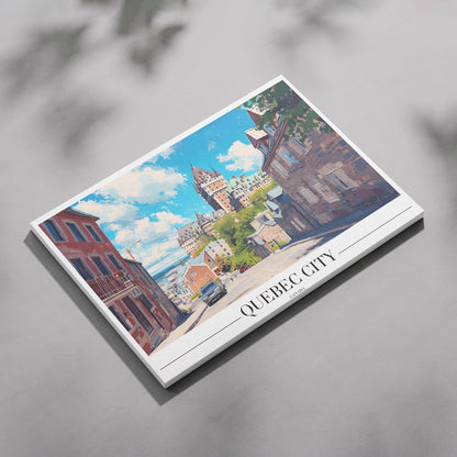 Quebec Canada World Travel Cityscape - Framed Canvas Wall Art Print - House Prints