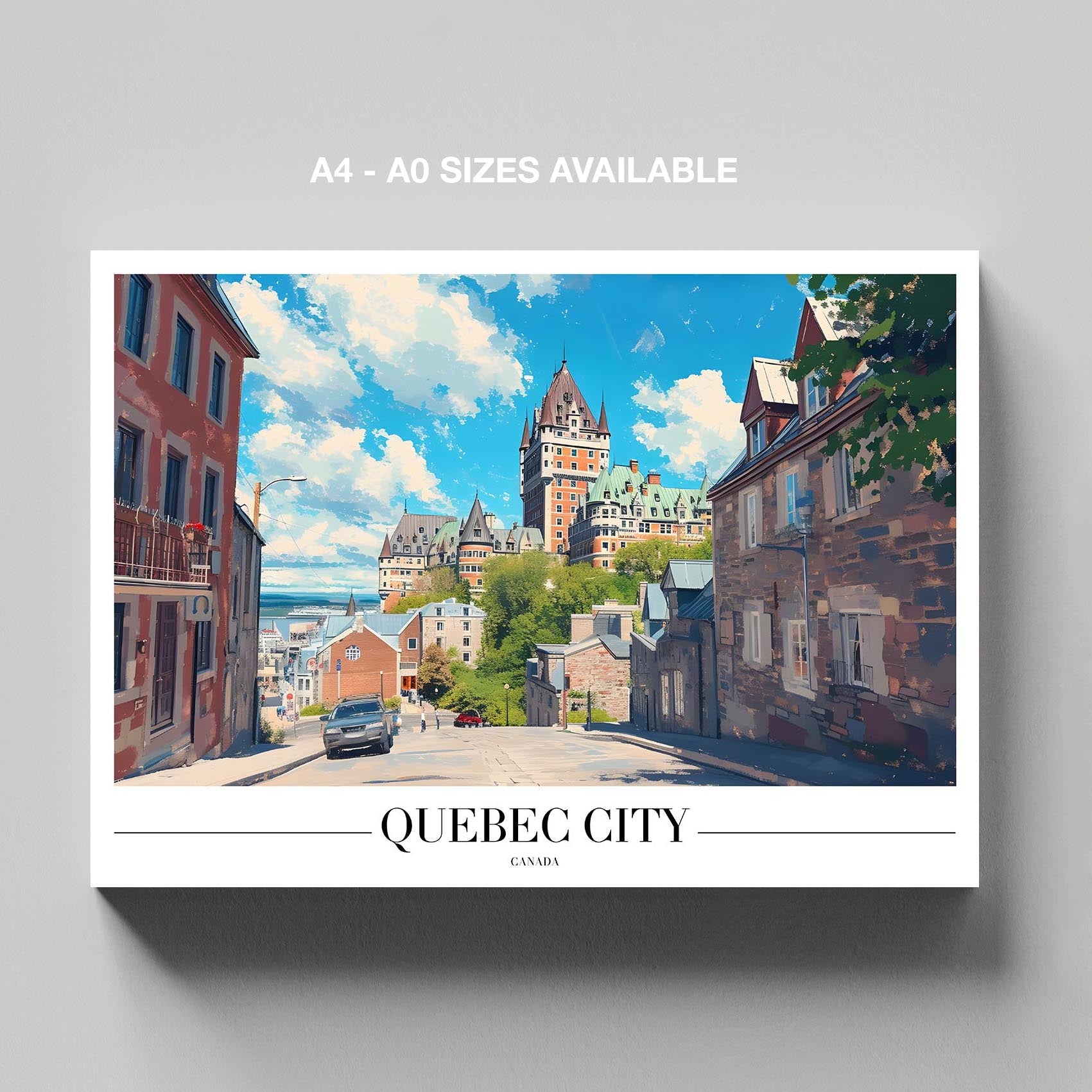 Quebec Canada World Travel Cityscape - Framed Canvas Wall Art Print - House Prints