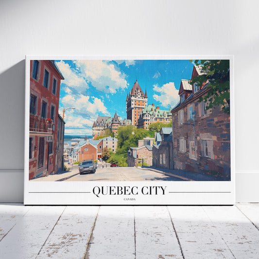 Quebec Canada World Travel Cityscape - Framed Canvas Wall Art Print - House Prints