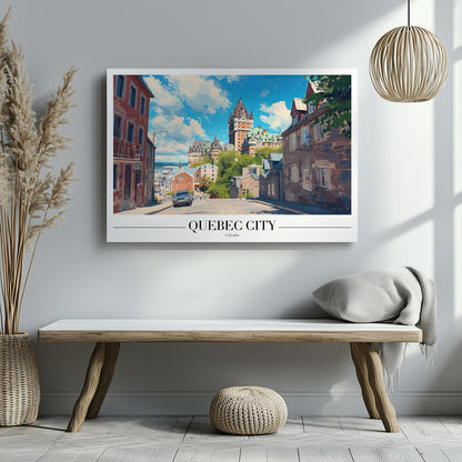 Quebec Canada World Travel Cityscape - Framed Canvas Wall Art Print - House Prints