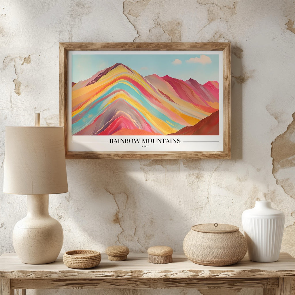 Rainbow Mountains Peru City World Travel - Rolled Poster Wall Art Print | House Prints