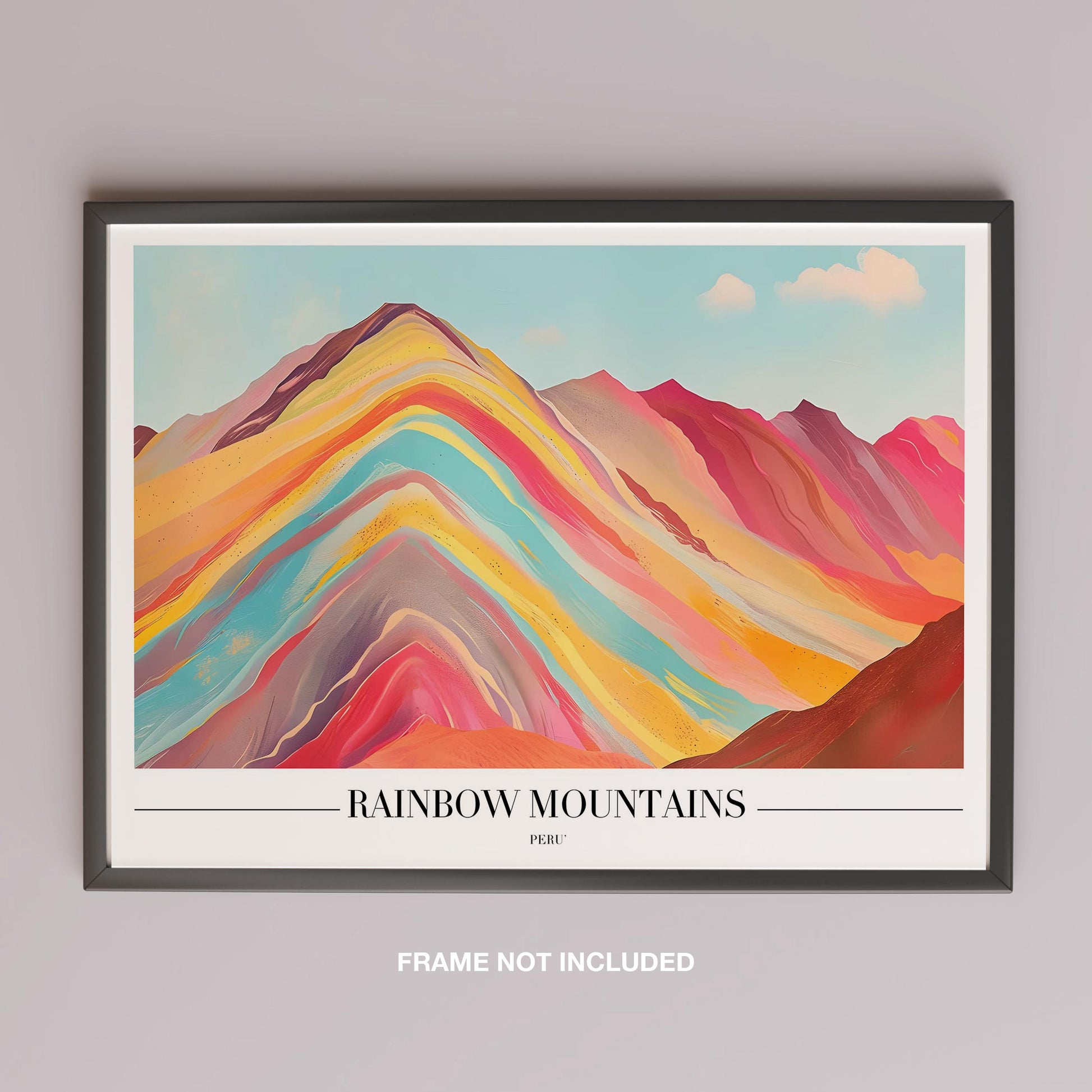 Rainbow Mountains Peru City World Travel - Rolled Poster Wall Art Print - House Prints