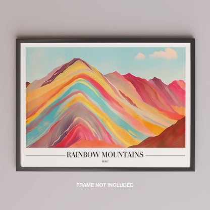 Rainbow Mountains Peru City World Travel - Rolled Poster Wall Art Print - House Prints