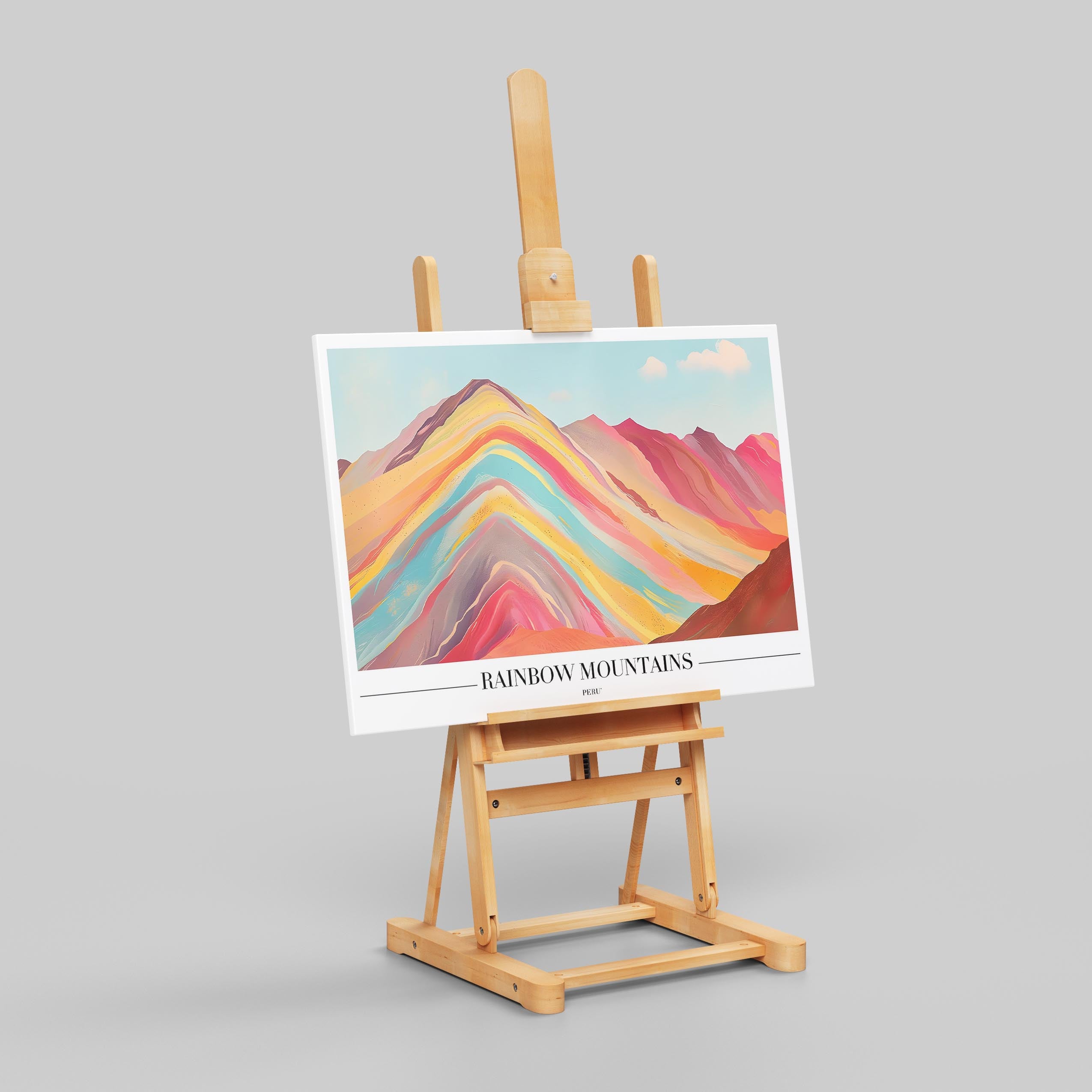 Rainbow Mountains Peru City World Travel - Framed Canvas Wall Art Print | House Prints