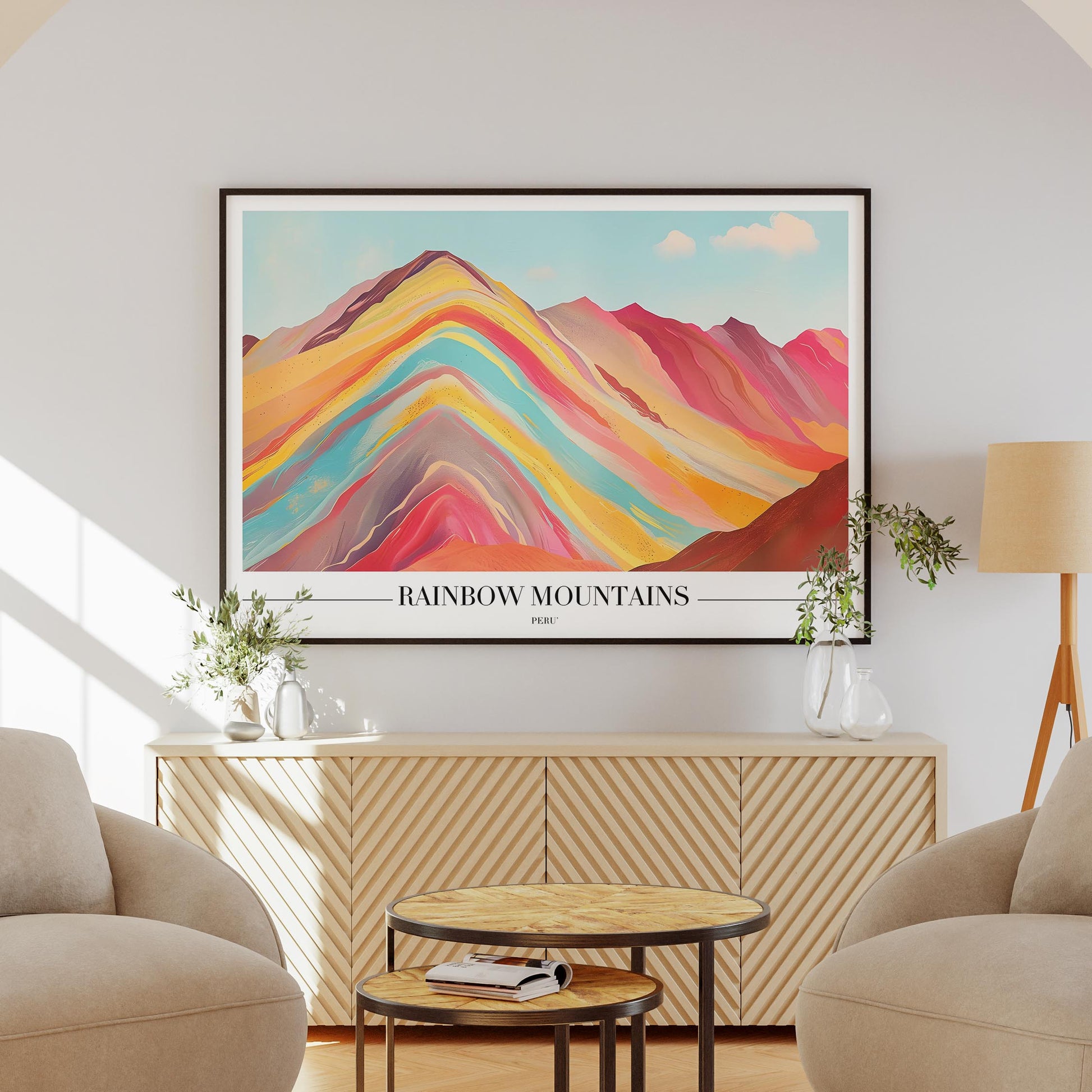 Rainbow Mountains Peru City World Travel - Rolled Poster Wall Art Print - House Prints