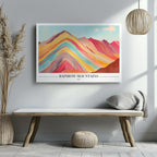 Rainbow Mountains Peru City World Travel - Framed Canvas Wall Art Print | House Prints