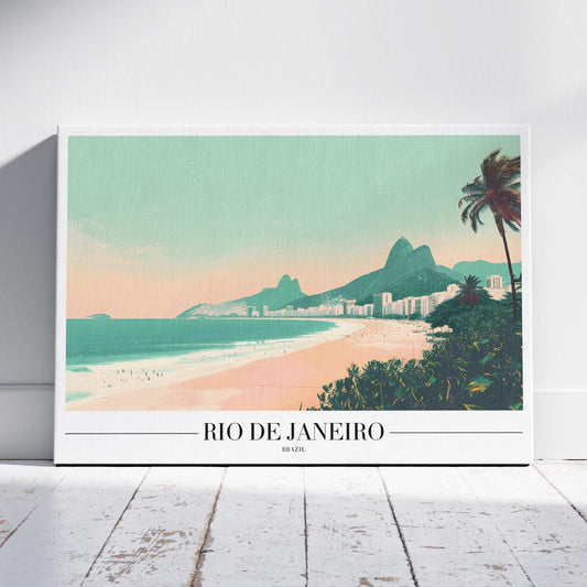 Timeless Rio de Janeiro Beach World Travel - Framed Canvas Wall Art Print - House Prints
