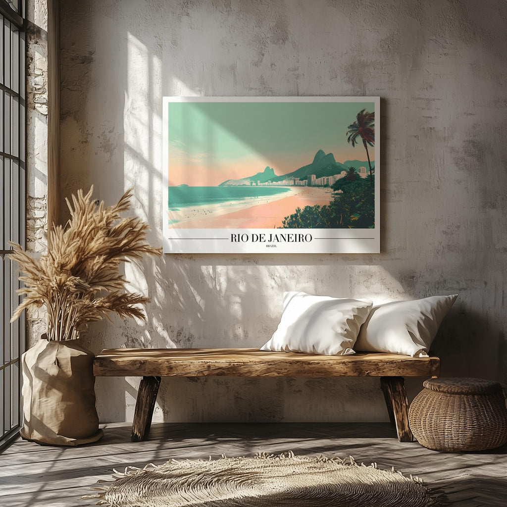 Timeless Rio de Janeiro Beach World Travel - Framed Canvas Wall Art Print | House Prints