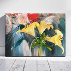 Radiant Yellow Lilies in Bloom - Framed Canvas Wall Art Print | House Prints