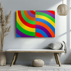Rainbow Chromatic Waves - Framed Canvas Wall Art Print | House Prints