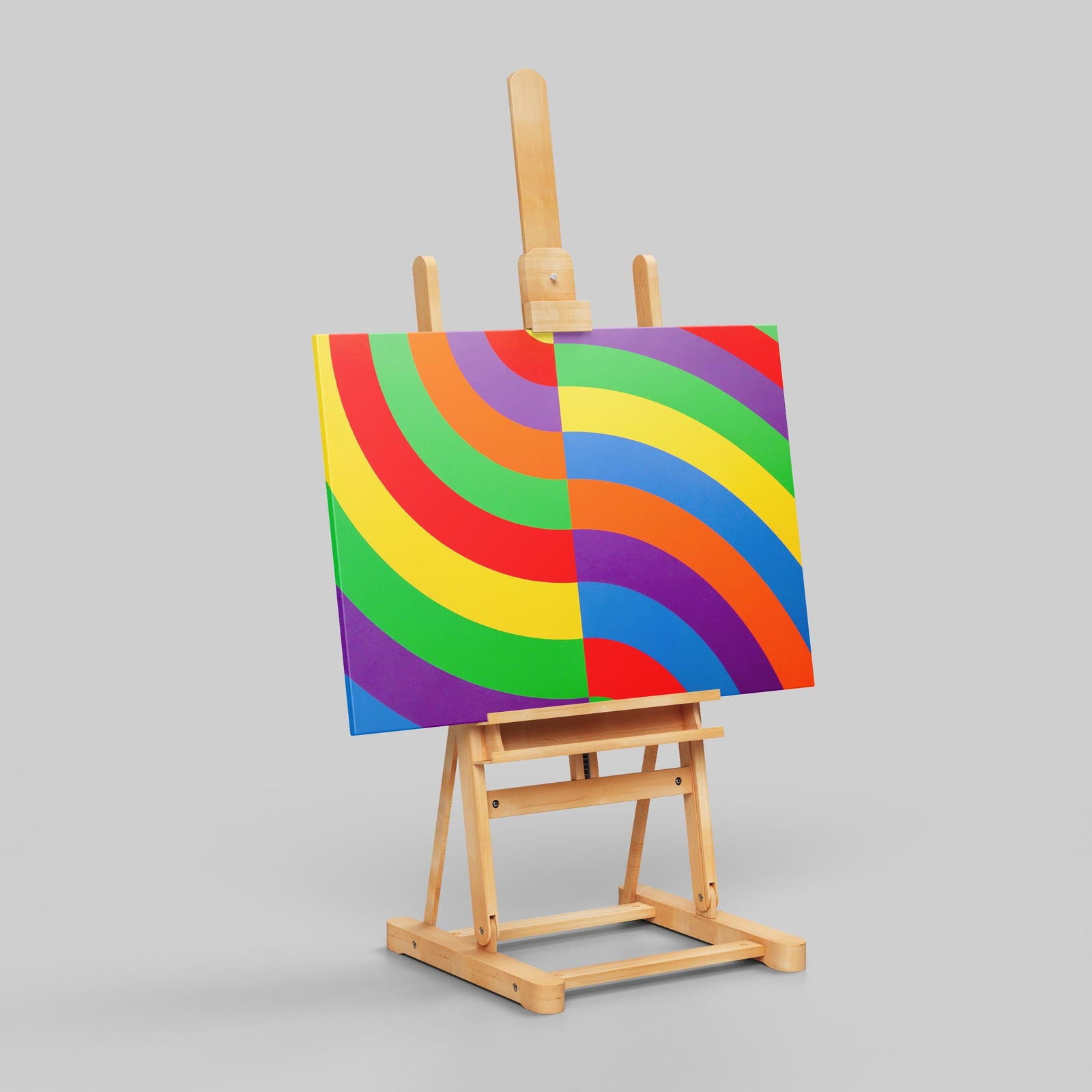 Rainbow Chromatic Waves - Framed Canvas Wall Art Print | House Prints