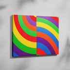 Rainbow Chromatic Waves - Framed Canvas Wall Art Print | House Prints