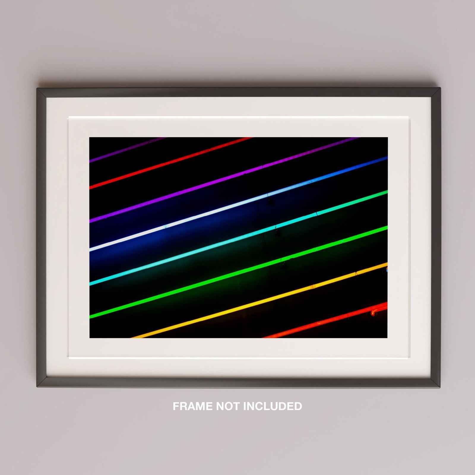 Rainbow Neon Glowing Lines Pride - Rolled Poster Wall Art Print | House Prints