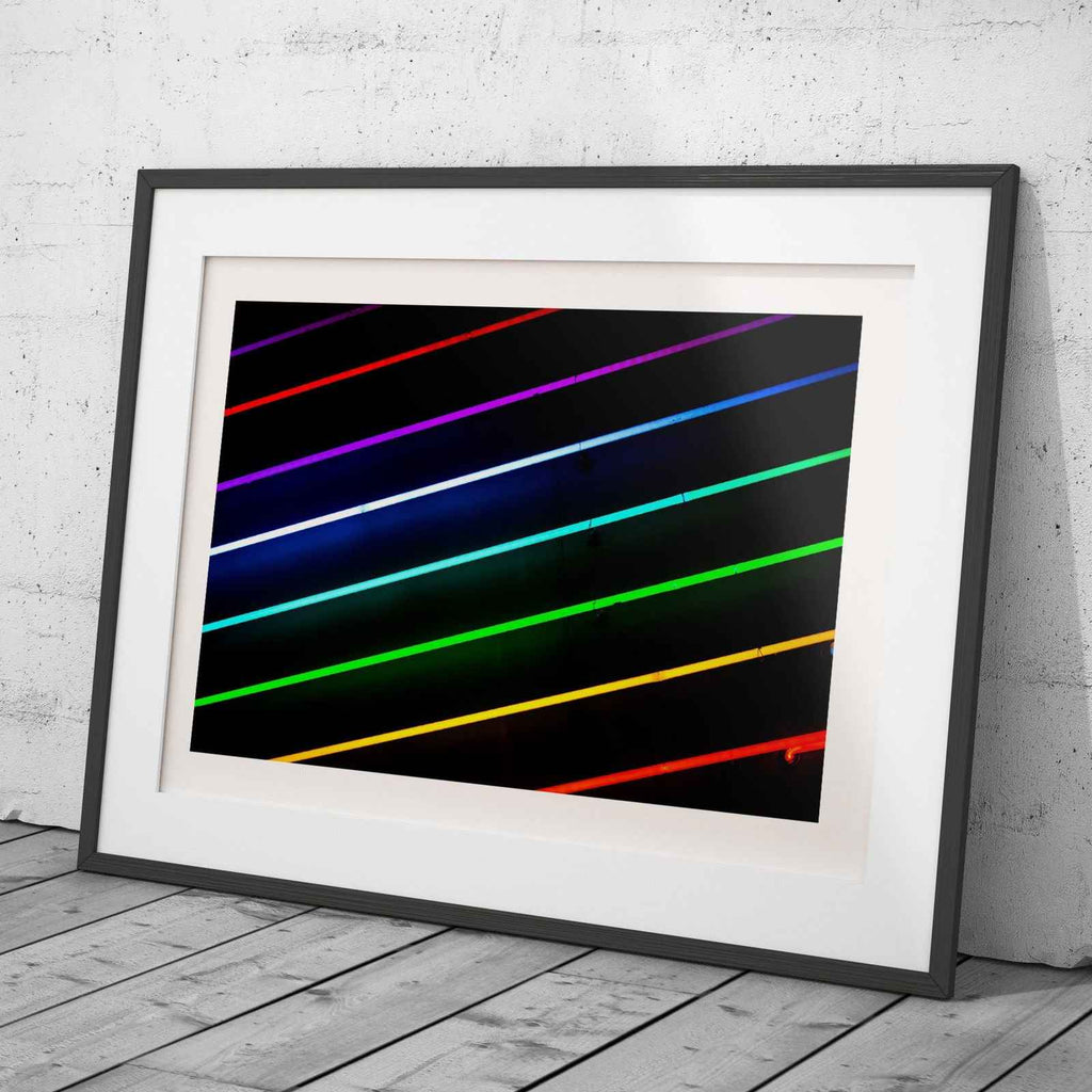 Rainbow Neon Glowing Lines Pride - Rolled Poster Wall Art Print | House Prints
