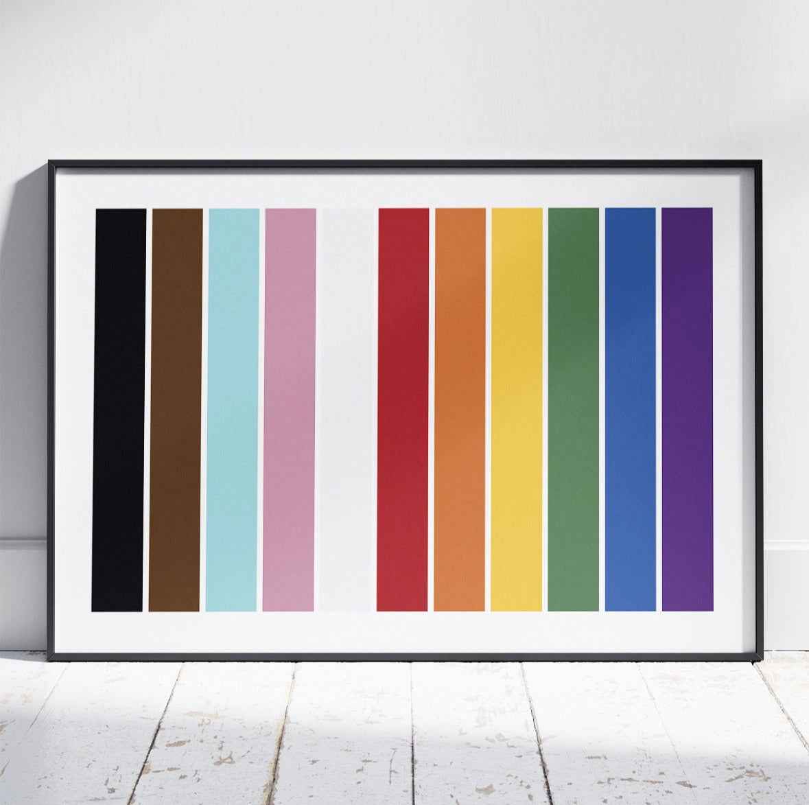 Rainbow Pride Abstract Colour Bars - Rolled Poster Wall Art Print - House Prints