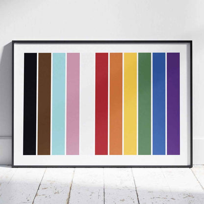 Rainbow Pride Abstract Colour Bars - Rolled Poster Wall Art Print - House Prints