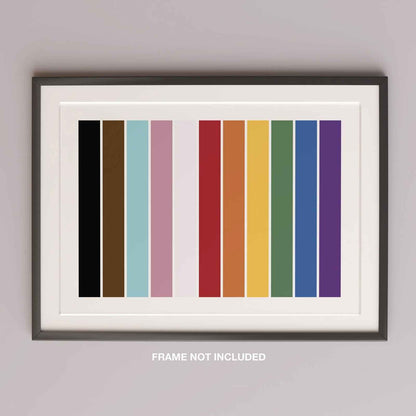 Rainbow Pride Abstract Colour Bars - Rolled Poster Wall Art Print - House Prints