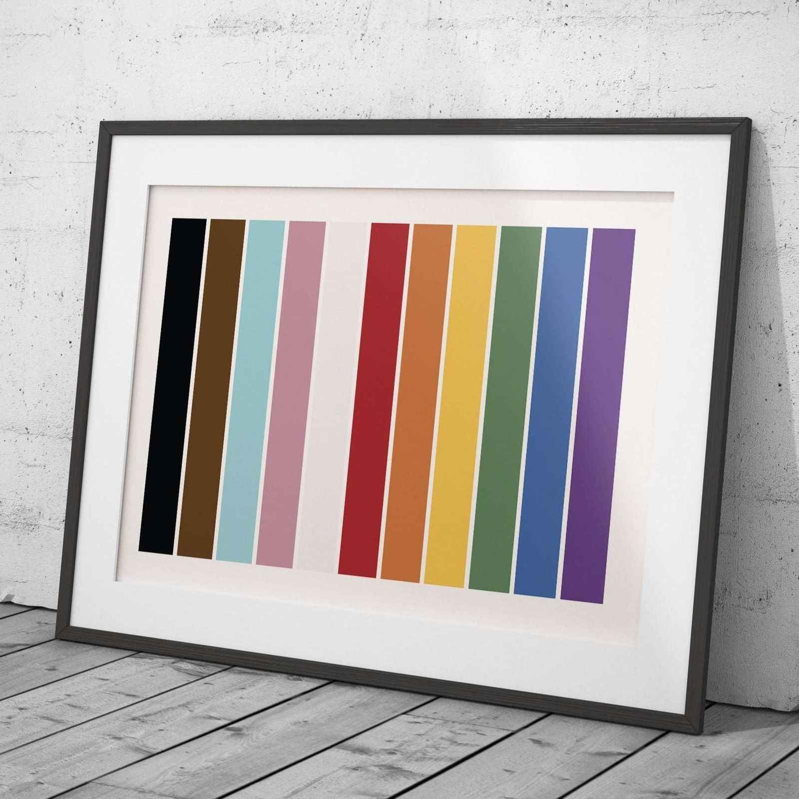 Rainbow Pride Abstract Colour Bars - Rolled Poster Wall Art Print - House Prints