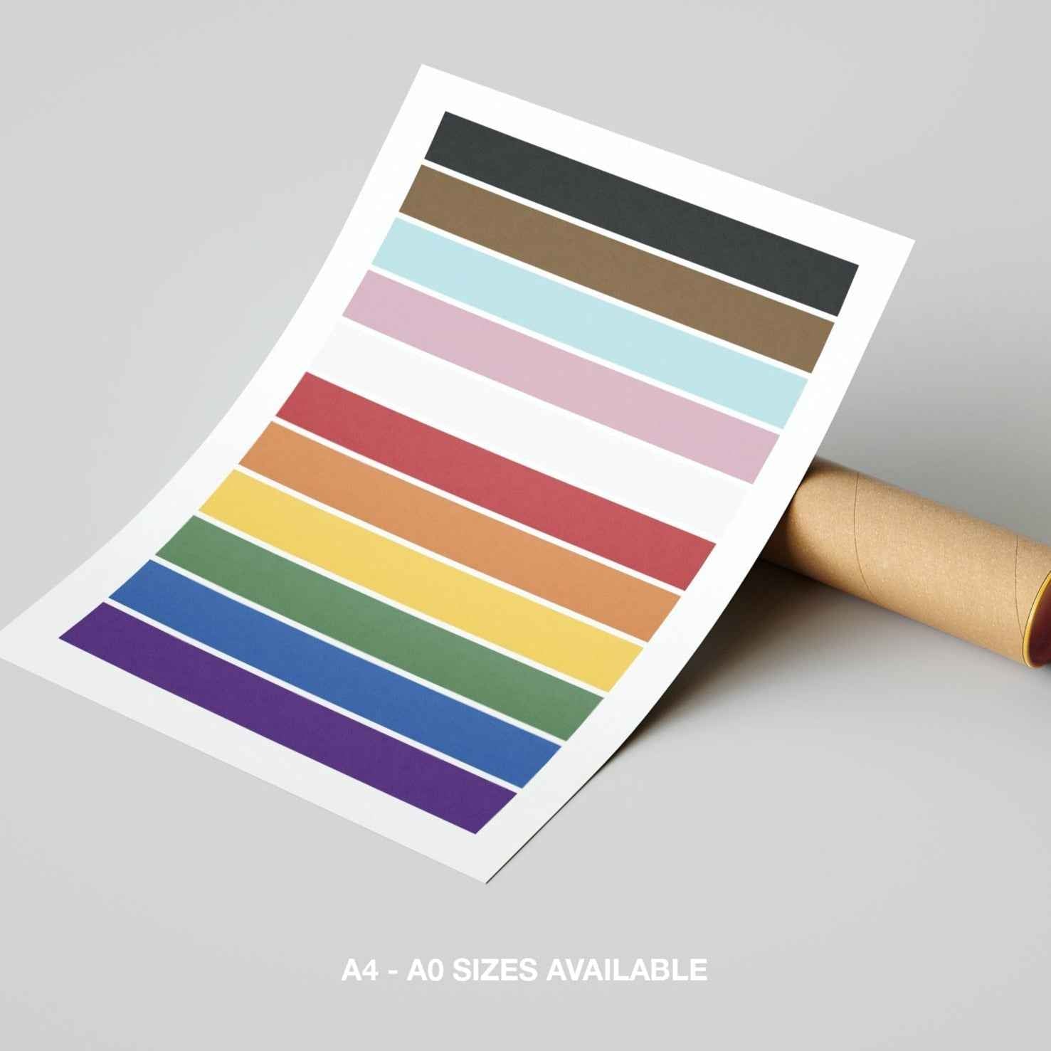 Rainbow Pride Abstract Colour Bars - Rolled Poster Wall Art Print - House Prints