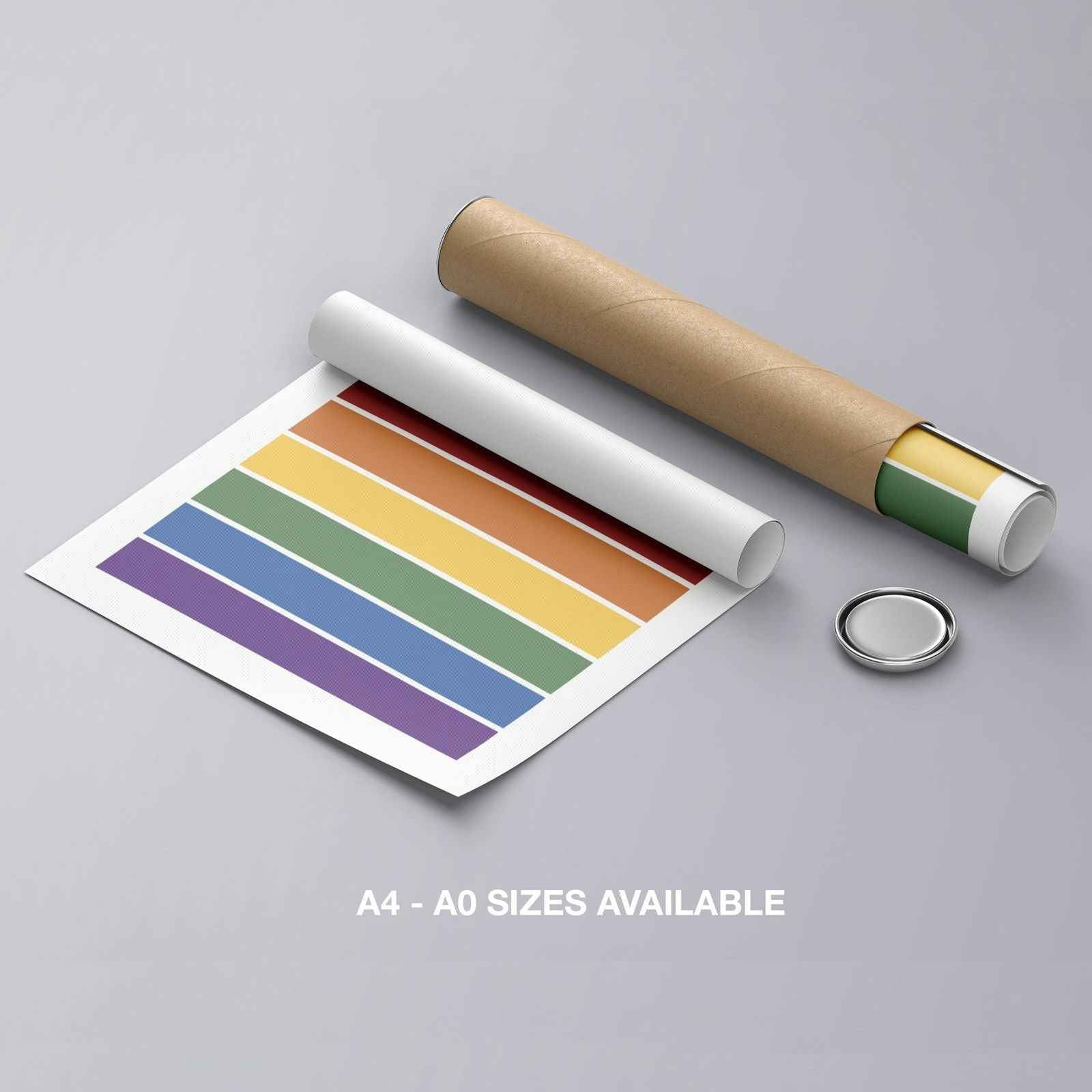 Rainbow Pride Abstract Colour Bars - Rolled Poster Wall Art Print - House Prints