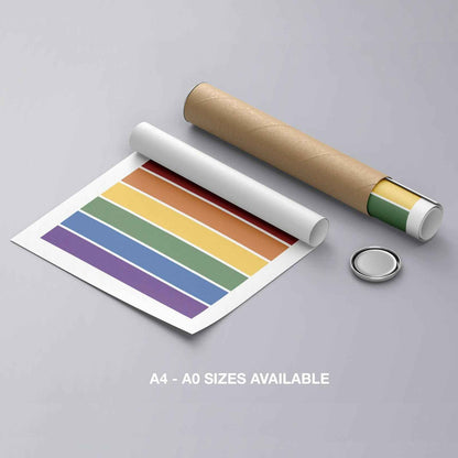 Rainbow Pride Abstract Colour Bars - Rolled Poster Wall Art Print - House Prints