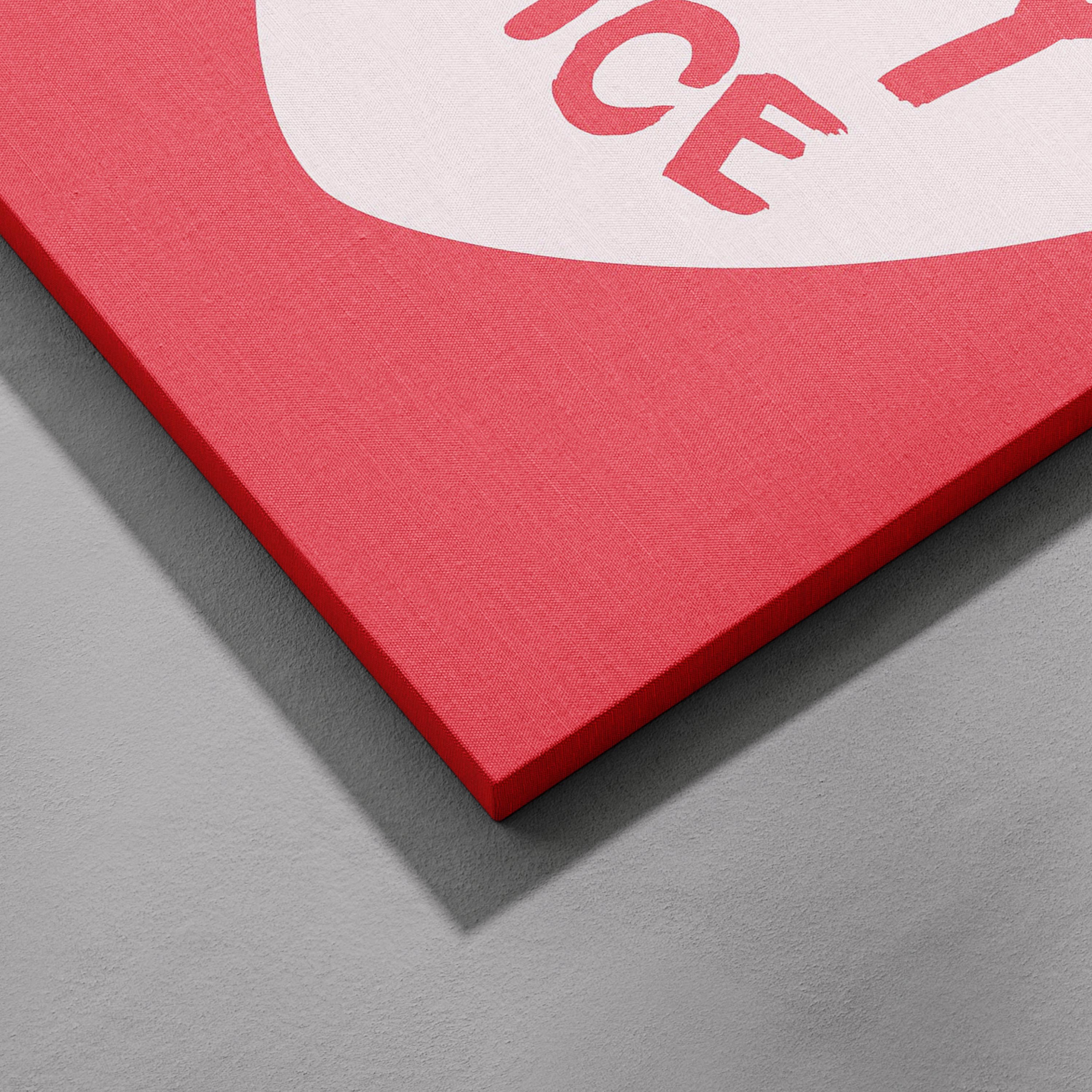 Red Love Heart This Is My Happy Place - Framed Canvas Wall Art Print