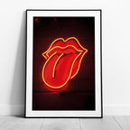 Red Tongue Neon Glow - Rolled Poster Wall Art Print | House Prints