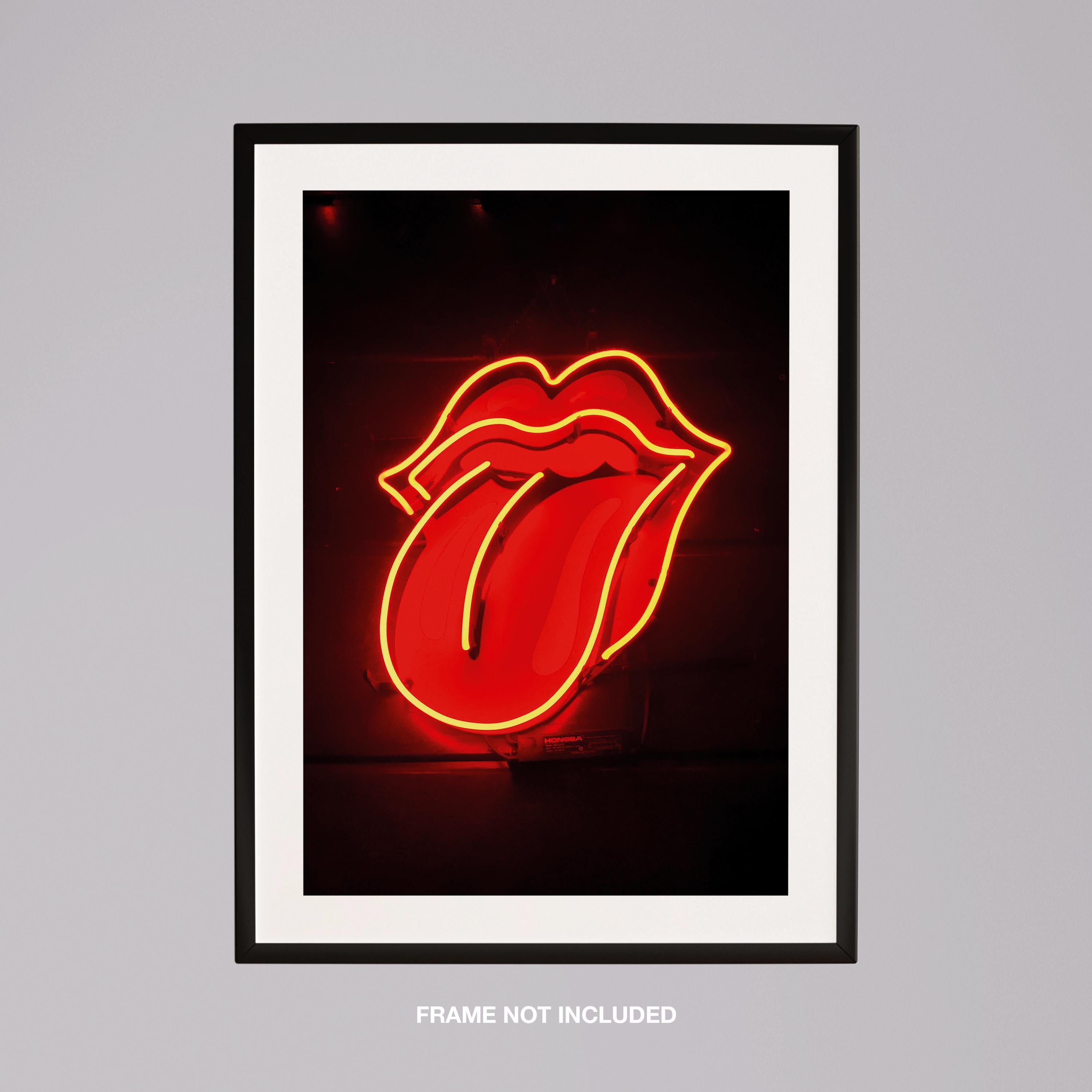 Red Tongue Neon Glow - Rolled Poster Wall Art Print | House Prints